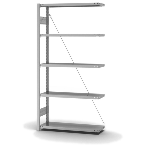 hofe System-Steckregal in mittelschwerer Bauart, Höhe x Breite x Tiefe 2000 x 1010 x 335 mm, 5 Böden