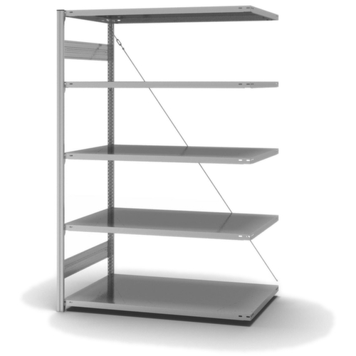 hofe System-Steckregal in mittelschwerer Bauart, Höhe x Breite x Tiefe 2000 x 1310 x 835 mm, 5 Böden