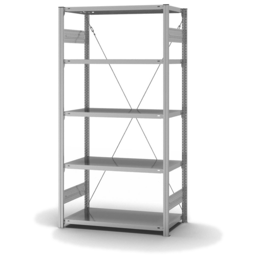 hofe Edelstahl-Steckregal, Höhe x Breite x Tiefe 2000 x 1060 x 535 mm, 5 Böden