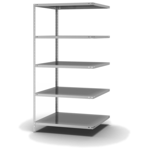 hofe Schraubregal Anbaufeld, 5 Böden, mit korrosionsschützender Zinkbeschichtung