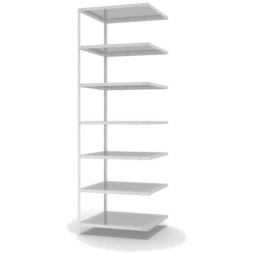 hofe Schraubregal Anbaufeld, 7 Böden, RAL7035 Lichtgrau