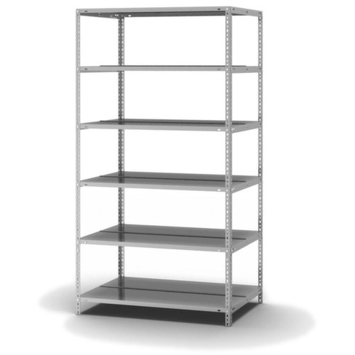 hofe Akten-Schraubregal zur beidseitigen Nutzung, 6 Böden, mit korrosionsschützender Zinkbeschichtung