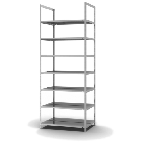 hofe Akten-Schraubregal zur beidseitigen Nutzung, 7 Böden, mit korrosionsschützender Zinkbeschichtung