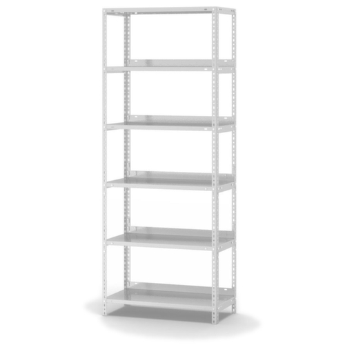 hofe Akten-Schraubregal, 6 Böden, RAL7035 Lichtgrau