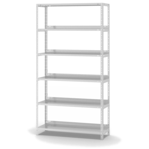 hofe Akten-Schraubregal, 6 Böden, RAL7035 Lichtgrau