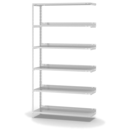 hofe Akten-Schraubregal Anbaufeld, 6 Böden, RAL7035 Lichtgrau