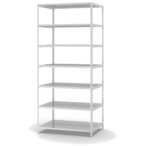 hofe Akten-Schraubregal zur beidseitigen Nutzung, 7 Böden, RAL7035 Lichtgrau