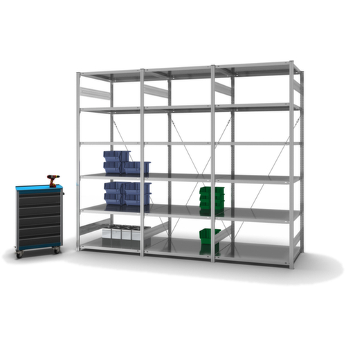 hofe System-Steckregal in Standard Bauart, Höhe x Breite x Tiefe 2500 x 1010 x 835 mm, 6 Böden