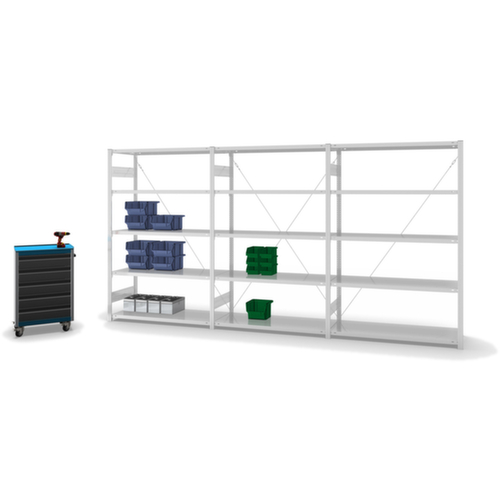 hofe System-Steckregal in mittelschwerer Bauart, Höhe x Breite x Tiefe 2000 x 1360 x 535 mm, 5 Böden