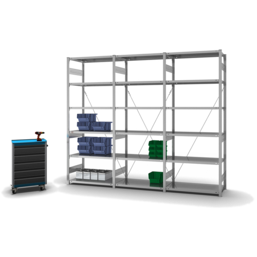 hofe System-Steckregal, Höhe x Breite x Tiefe 2500 x 1060 x 535 mm, 6 Böden