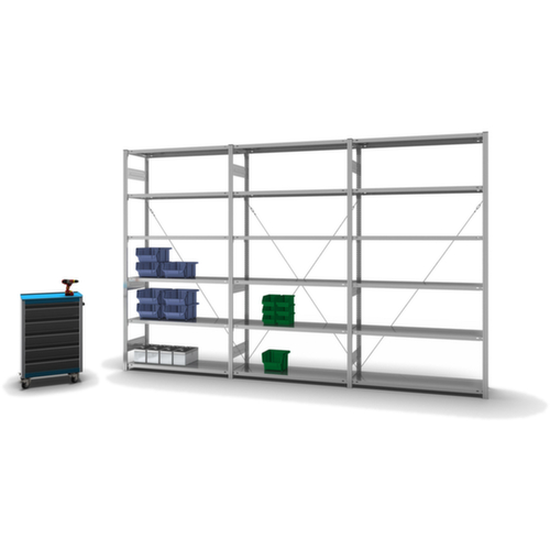 hofe System-Steckregal Anbaufeld, Höhe x Breite x Tiefe 2500 x 1310 x 435 mm, 6 Böden