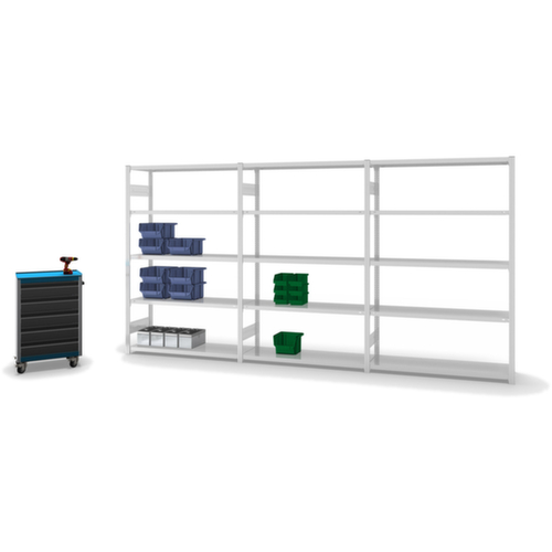 hofe Traversenregal in mittelschwerer Bauart, Höhe x Breite x Tiefe 2000 x 1360 x 435 mm, 5 Böden