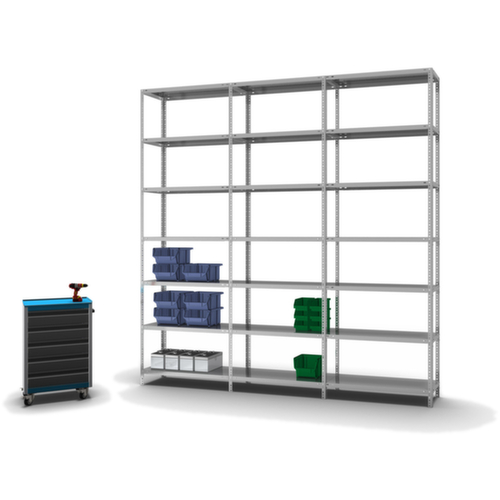 hofe Schraubregal Anbaufeld, 7 Böden, mit korrosionsschützender Zinkbeschichtung