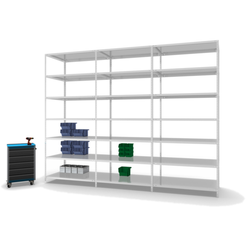 hofe Schraubregal Anbaufeld, 7 Böden, RAL7035 Lichtgrau