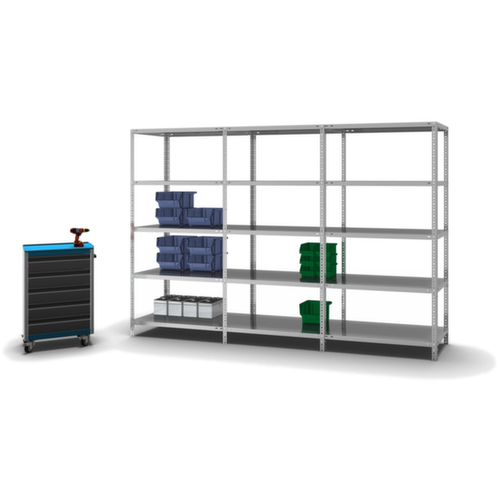 hofe Schraubregal Anbaufeld, 5 Böden, mit korrosionsschützender Zinkbeschichtung