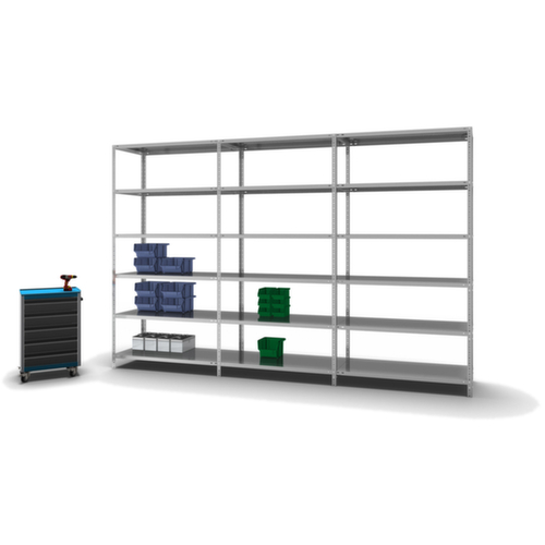 hofe Schraubregal Anbaufeld, 6 Böden, mit korrosionsschützender Zinkbeschichtung