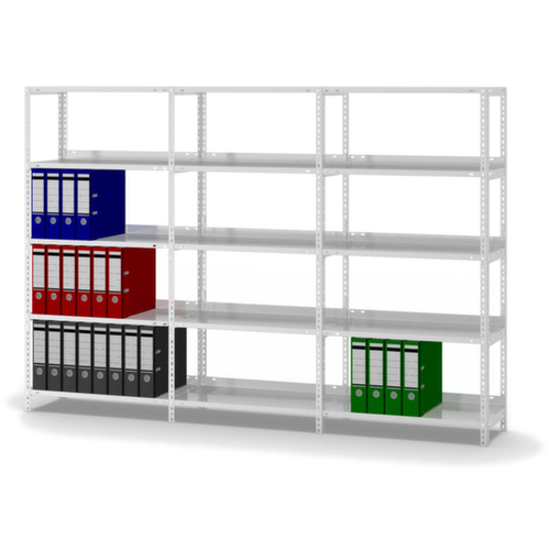 hofe Akten-Schraubregal, 5 Böden, RAL7035 Lichtgrau