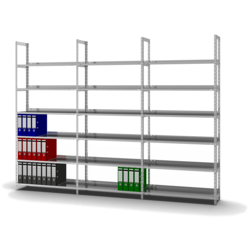 hofe Akten-Schraubregal, 6 Böden, mit korrosionsschützender Zinkbeschichtung