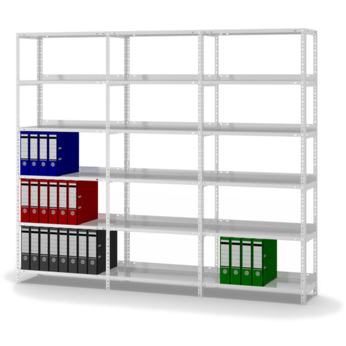 hofe Akten-Schraubregal, 6 Böden, RAL7035 Lichtgrau