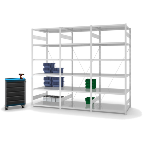 hofe System-Steckregal in Standard Bauart, Höhe x Breite x Tiefe 2500 x 1010 x 535 mm, 6 Böden