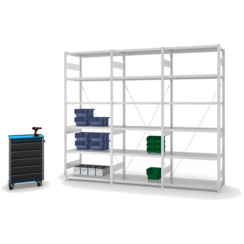 hofe System-Steckregal in mittelschwerer Bauart, Höhe x Breite x Tiefe 2500 x 1010 x 435 mm, 6 Böden