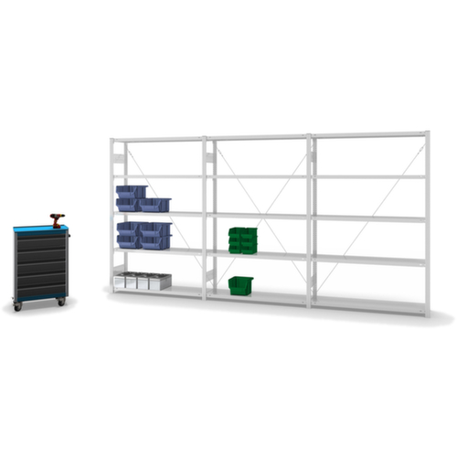 hofe System-Steckregal in mittelschwerer Bauart, Höhe x Breite x Tiefe 2000 x 1310 x 335 mm, 5 Böden