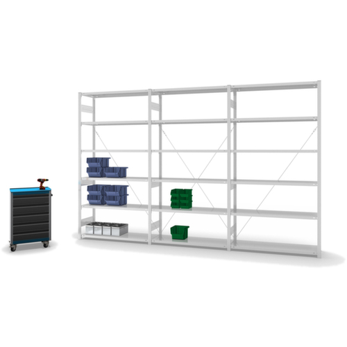 hofe System-Steckregal in mittelschwerer Bauart, Höhe x Breite x Tiefe 2000 x 1310 x 635 mm, 5 Böden