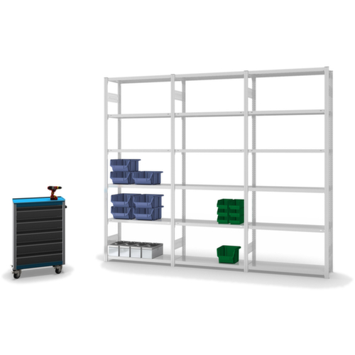 hofe Traversenregal in Standard Bauart, Höhe x Breite x Tiefe 2500 x 1010 x 335 mm, 6 Böden