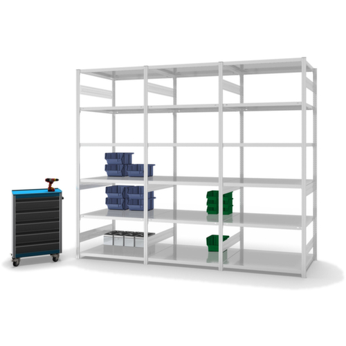 hofe Traversenregal in schwerer Bauart, Höhe x Breite x Tiefe 2500 x 1010 x 835 mm, 6 Böden