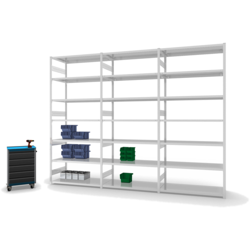 hofe Traversenregal in schwerer Bauart, Höhe x Breite x Tiefe 3000 x 1310 x 635 mm, 7 Böden