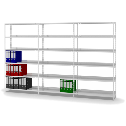 hofe Akten-Schraubregal Anbaufeld, 6 Böden, RAL7035 Lichtgrau