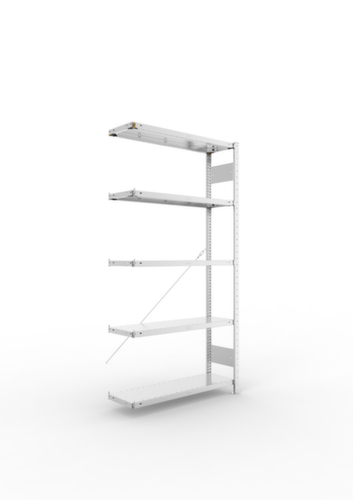 META System-Steckregal CLIP Anbaufeld, Höhe x Breite x Tiefe 2000 x 1006 x 336 mm, 5 Böden