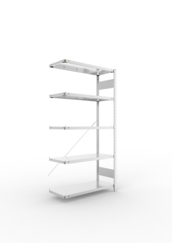 META System-Steckregal CLIP Anbaufeld, Höhe x Breite x Tiefe 2000 x 1006 x 436 mm, 5 Böden