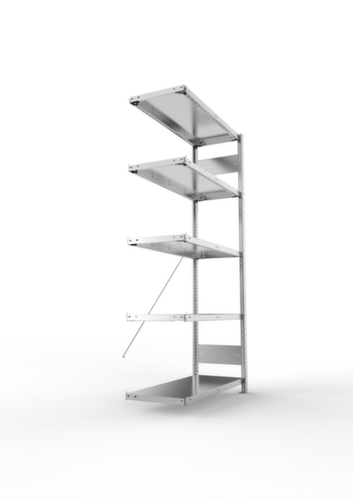 META System-Steckregal CLIP Anbaufeld, Höhe x Breite x Tiefe 2000 x 1006 x 436 mm, 5 Böden