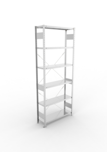 META System-Steckregal CLIP, Höhe x Breite x Tiefe 2500 x 1056 x 336 mm, 6 Böden