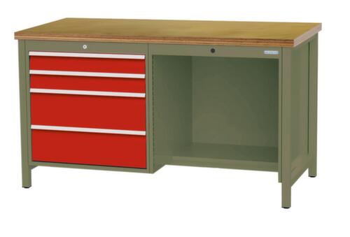 Bedrunka + Hirth Werkbank, 4 Schubladen, 1/2 Ablageboden