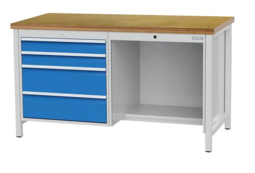 Bedrunka + Hirth Werkbank, 4 Schubladen, 1/2 Ablageboden