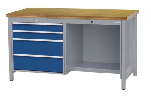 Bedrunka + Hirth Werkbank, 4 Schubladen, 1/2 Ablageboden