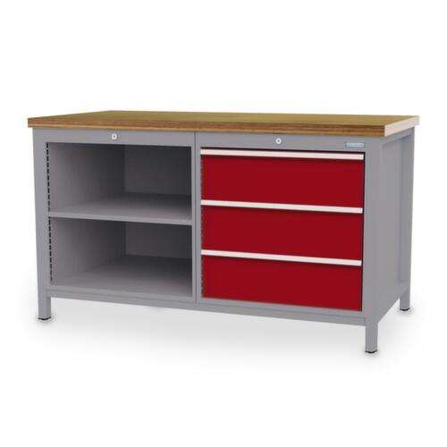 Bedrunka + Hirth Werkbank, 3 Schubladen, 2 Ablageböden