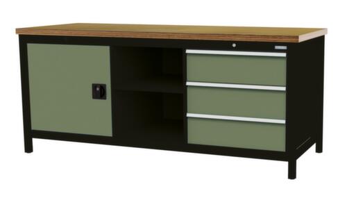 Bedrunka + Hirth Werkbank, 3 Schubladen, 1 Schrank, 2 Ablageböden