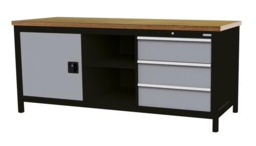 Bedrunka + Hirth Werkbank, 3 Schubladen, 1 Schrank, 2 Ablageböden