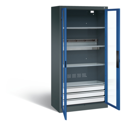 C+P Akkuladeschrank ERGO, RAL7016 Anthrazitgrau/RAL5010 Enzianblau