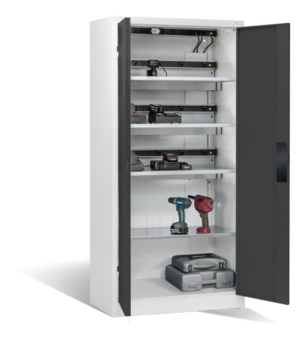 C+P Akkuladeschrank ERGO, RAL7035 Lichtgrau/RAL7016 Anthrazitgrau