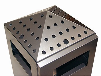 Edelstahl-Kombiascher PYRAMIDE mit 4 Einwurföffnungen