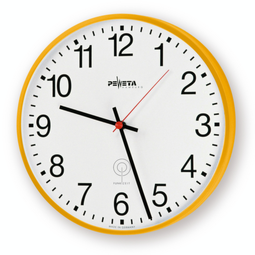 PEWETA Wanduhr mit Metallgehäuse, mit arabischen Zahlen, Ø 300 mm