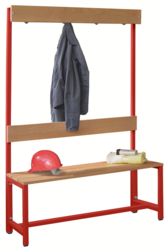PAVOY Umkleidebank Basis mit Haken und Holzleisten