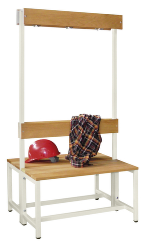 PAVOY Umkleidebank Basis mit Haken und Holzleisten