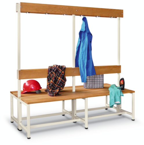 PAVOY Umkleidebank Basis mit Haken und Holzleisten