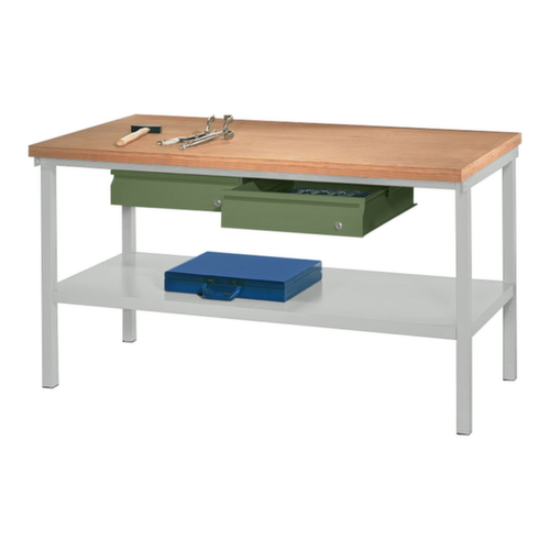PAVOY Werkbank mit verschiedenen Unterbauten, 2 Schubladen, 1 Ablageboden