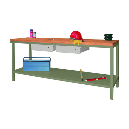 PAVOY Werkbank mit verschiedenen Unterbauten, 2 Schubladen, 1 Ablageboden